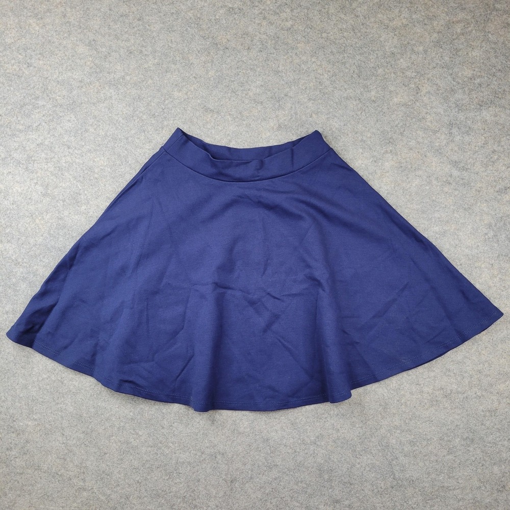 Charlotte‎ Russe Skirt Juniors Small Blue Skater Circle Mini Stretch Pull On